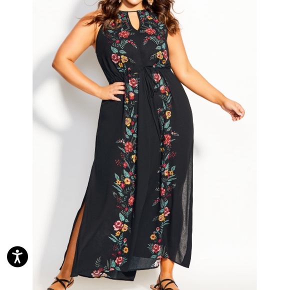 Boho Bouquet Black Maxi Dress - Picture 6 of 7